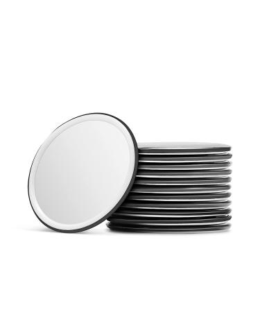 Getinbulk Compact Mirror Bulk Round Makeup Glass Mirror for Purse Great Gift 2.5 Inch Pack of 12 (Black) 12pcs-black