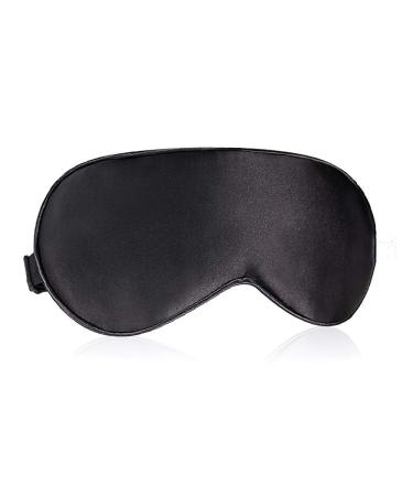 Sleek Natural Silk Eye Mask for Men and Women | Adjustable Strap | Super Smooth Sleep Mask - Black - Buy Online on GoSupps.com