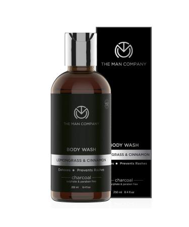 The Man Company Activated Charcoal Body Wash 8.4 fl oz - For Oily and Acne-Prone Skin - Exfoliating Shower Gel for Men with Lemongrass & Cinnamon - Cruelty-Free & Naturally Derived - Buy Online on GoSupps.com