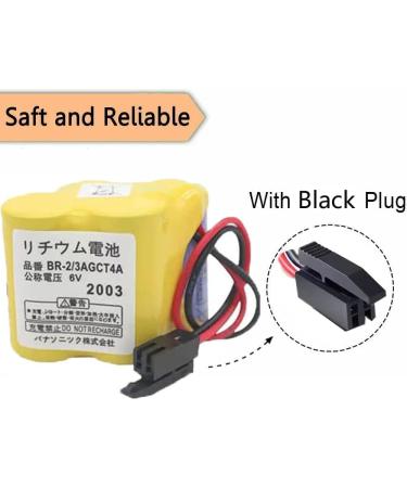 WELLVEUS 40 Pack BR-2/3AGCT4A 6V Battery for Fanuc A98L-0031-0025 | 4400mAh Black Connector - International Shipping Available - Buy Online on GoSupps.com