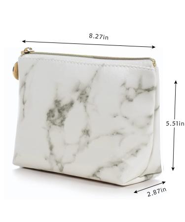 2Pcs Marble Makeup Bag Set - Waterproof Cosmetic Organizer for Travel & Toiletries - Buy Online on GoSupps.com