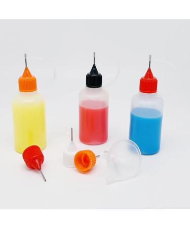 MYYZMY 12 Pcs Precision Tip Applicator Bottles 1 Ounce Translucent Glue - Multicolor Lids & Mini Funnels - Buy Online on GoSupps.com