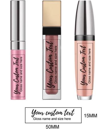 100pcs Custom Lip Gloss Labels | Personalized Cosmetic Stickers for Lip Balm and Beauty Products - 3x1cm - Buy Online on GoSupps.com