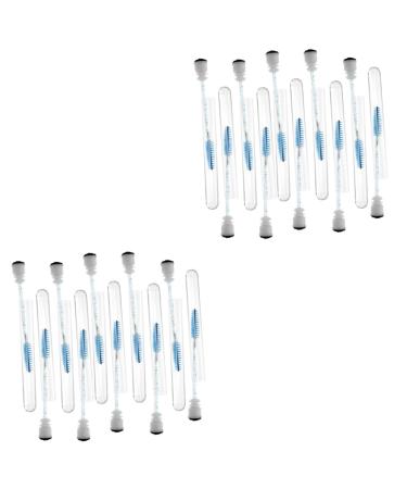 DOITOOL 20 Pcs Diamond Mascara Brush Fake Lashes Mascara Wands Portable Eyelash Tube Auxiliary Pipeline 11.3x1.1cmx2pcs Dark Bluex2pcs