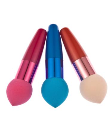 Beavorty 3PC Mushroom facial foundation sponges Lollipop Sponge Foundation sponge with handle brush Makeup sponge Concealer sponge on stick makeup pointy travel paint medium As Shown