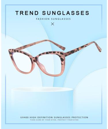 SERONI TR90 Cat Eye Blue Light Blocking Glasses | Anti-UV Computer Reading Glasses for Men & Women - 56mm Leopard-Tea - Buy Online on GoSupps.com