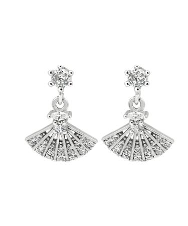 Fashion Earrings Silver Simple Shiny Crystal Stud Earrings Girl Cute Umbrella Zircon Earrings Party Jewelry Dainty Earrings Fashion Accessories