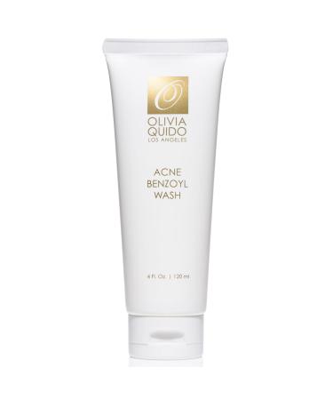 OLIVIA QUIDO Clinical Skincare Acne Benzoyl Wash 4oz Acne Face Wash for Women and Men Facial Skin Care Product for Acne-Prone Skin 2.5 Percent Benzoyl Peroxide Face Wash with Hyaluronic Acid