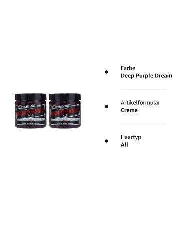 Manic Panic Deep Purple Dream Hair Dye - Vegan & Cruelty-Free Semi-Permanent 2 Pack (2 x 118ml) - Buy Online on GoSupps.com