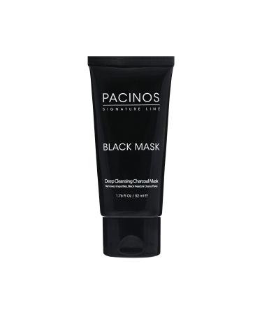 Pacinos Black Mask - Deep Cleansing Activated Charcoal Mask  Removes Impurities  Blackheads & Cleans Pores  1.76 fl. oz.