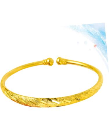 Zerodeko 2 Pcs Cuff Bangle Friend Bracelet Gifts Open Bangle Gold Women Bracelet Open Bracelets Golden Bangle Bracelet Open Gold Cuff Kids Bracelet Golden Bracelet Miss Personality Jewelry 5.8X0.6CMx2pcs As Shownx2pcs - Buy Online on GoSupps.com