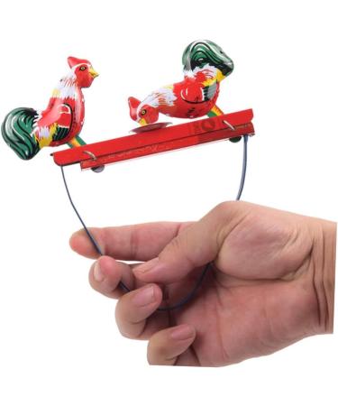 ibasenice 2pcs Iron Chicken Pecking Rice Children s Russian Iron Robot Animal Chicken 15X1.3CM Red - Buy Online on GoSupps.com