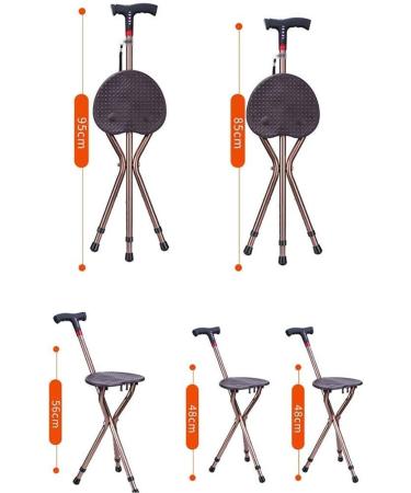 Walking Stick with Seat Aluminum Alloy Cane Stool 3 Legs crutch Seat LED lighting handle and Dual alarm design Foot pad Height adjustable Solid safe practical for Elderly Gift Selfless dedication - Buy Online on GoSupps.com