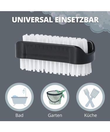 Parsa Beauty Double-Sided Nail Brush Set - 10 Black Brushes for Home & Workshop | Perfect for Hand Washing Bathroom Toilet & Sink - Buy Online on GoSupps.com