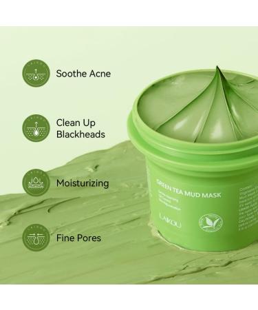 AKARY Green Tea Clay Mask - Organic Hydrating Mud Mask for Deep Cleansing & Blackhead Removal - Buy Online on GoSupps.com