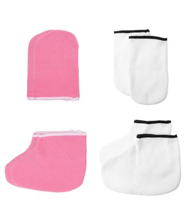 4 pairs hand mask foot mask paraffin wax hand care shower glove moisture gloves for moisturizing gloves paraffin bag gel SOKCS toolbox soothing
