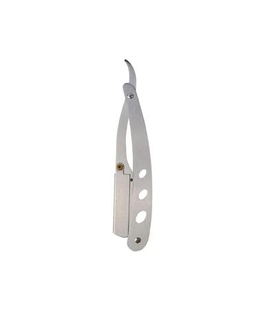 Straight Edge Barber Razor for Close Shaving - Professional Straight Blade Razor for Men (Silver)