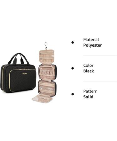 BAGSMART Hanging Toiletry Travel Organizer with TSA Approved Clear Cosmetic Bag - Medium Black - Buy Online on GoSupps.com