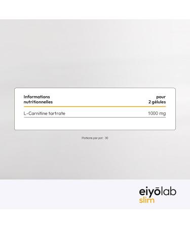 Carnipure Premium Patented L-CARNITINE | Energy - Dry - Recovery | Pre-Workout without Caffeine and Magnesium Stearate | Doping Free | 60 Vegan Capsules | Made in France Eiyolab - Buy Online on GoSupps.com