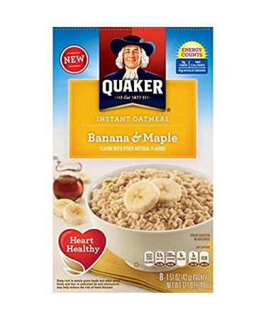 Quaker Instant Oatmeal Breakfast Cereal Maple Banana 12.1oz (Pack of 2) - Delicious and Nutritious Option for a Quick Morning Meal - Buy Online on GoSupps.com