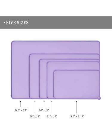 Reopet Waterproof Silicone Feed Mats for Pets - Elevated Edges Dog & Cat Mats (60x40 cm) - Taro Purple - Perfect Pet Dining Solution - Buy Online on GoSupps.com