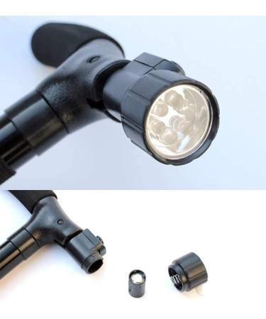 Folding led Crutches for Elderly Man with Lights Small Four-Legged Base 360 Degree Rotating Height Adjustable Aluminum Alloy Plastic Sponge Handle Interesting - Buy Online on GoSupps.com