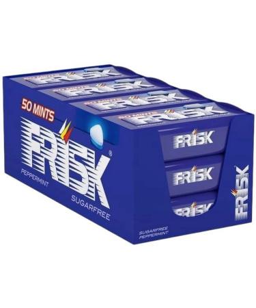 CG94! Frisk Caramelle Dure Gusto Menta Senza Zucchero Confezione da 12 Astucci in Metallo da 50 Mentine ciascuno