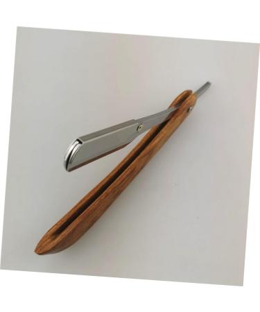 Minkissy Double Hairdresser Razor for Men - Metal & Wooden Portable Hand Razor for Safe Eyebrow Trimming - Old-Fashioned Grooming Tool - Buy Online on GoSupps.com