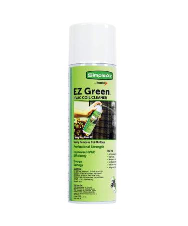 EZGA EZ Green Biodegradable HVAC and Air Conditioner Coil Cleaner Foam Aerosol Spray 360 Degree Nozzle 19 fl. oz Clear