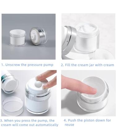 ASEVAT Airless Pump Jar 1oz White - Refillable Vacuum Pump Bottle for Lotions and Creams - Buy Online on GoSupps.com