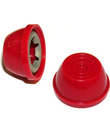 Quadrapoint Hub Caps Compatible with Popular Red Wagon Brand for Bike/TRIKES - fits 3/8 Axle Diameter (Red)