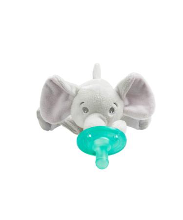 Philips AVENT Soothie Snuggle Pacifier Holder with Detachable Pacifier, 0m+, Elephant, SCF347/03 Soothie Snuggle 0m+ Elephant