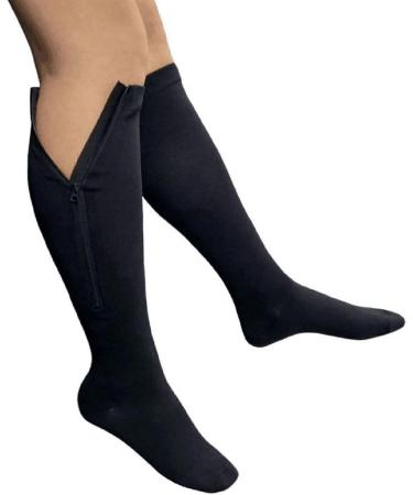 MDRCG Compression Socks with Zipper | 20-30mmHg Support Stockings for Varicose Veins Edema & Recovery | XXL Size for Men & Women - Buy Online on GoSupps.com