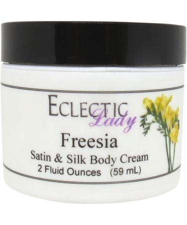 Eclectic Lady Freesia Satin and Silk Cream Body Cream Body Lotion 2 oz - Shea Butter Aloe Silk Amino Acids Vitamin E Phthalate-Free Handcrafted in USA - Perfect For Women 2 Ounce (Pack of 1)