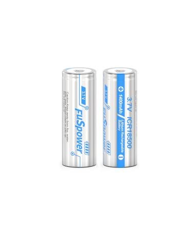 18500 Rechargeable li-ion Battery 3.7V 1400Mah Batteries for LED Torch Falshlight 18 * 50mm (2pcs)