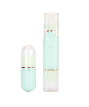 Portable Double Headed Retractable Makeup Brush Set - Blue Capsule Design for Travel | Powder Blush Tool Kit - Buy Online on GoSupps.com