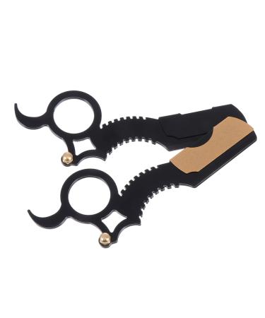 Beavorty 2 piece of shaver holder men's care trimmer men's razor Face cutter Rachenfinger men's razor Maquina de Afeitar Para Homme stainless steel coating vintage barra shaver