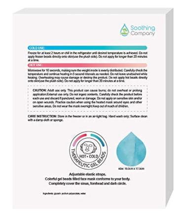 Soothing Company Hot and Cold Gel Face Mask for Migraine Pain Relief and Stress Reduction - Buy Online on GoSupps.com