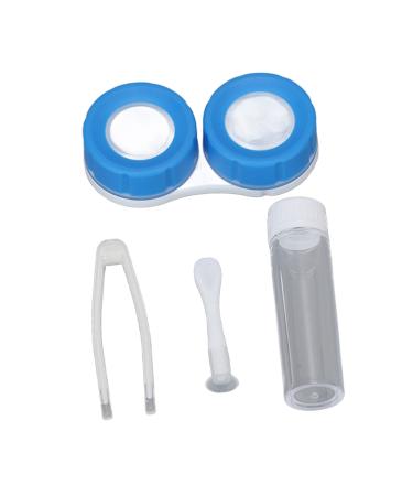 Contact lens box fine workmanship lightweight contact lens case set dustproof for on the go (blue)