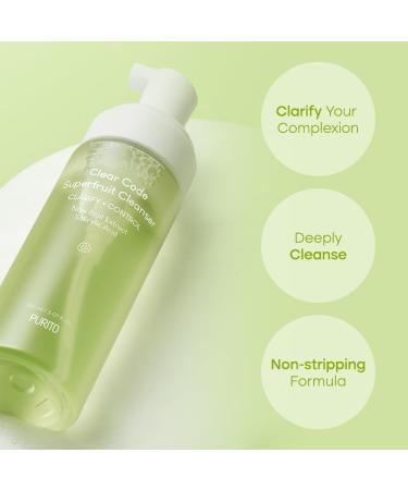 PURITO Clear Code Superfruit Cleanser 150ml - Vegan Non-Irritating Korean Skincare for Sensitive Skin with Noni Extract - Shop Internationally - Buy Online on GoSupps.com