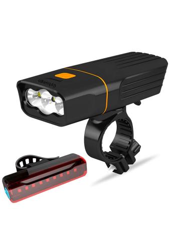 USB Rechargeable Bike Light Front, Super Bright 3 Led 3000 Lumens, Runtime 10hrs Waterproof Bicycle Headlight and Taillight, Free Bike Tail Light, Cycling Safety Flashlight