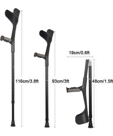 Adjustable Forearm Canes for Adults Black Folding Aluminum Crutches Lightweight Comfortable Elderly Walker Travel and Work Use (Color : Black(1 Pair)) Anniversary Lucky Star - Buy Online on GoSupps.com