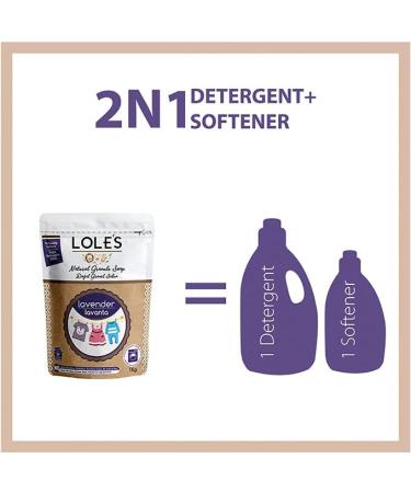 LOLE'S Natural Granule Laundry Soap - Lavender (1000g) | Eco-Friendly & Vegan | Gentle for Newborn & Baby Clothes - Buy Online on GoSupps.com