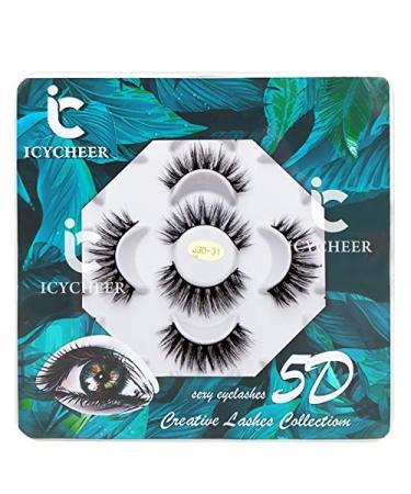 Icycheer 5D Handmade Fluffy Dramatic False Eyelashes - 7 Pairs Thick Multi-Layered Pack - Buy Online on GoSupps.com