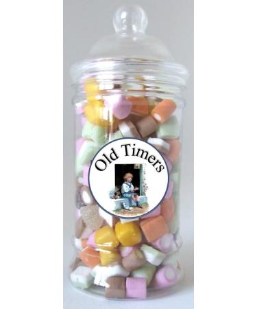 Old Timers Traditional Dolly Mixtures in Reusable Retro Victorian Style Plastic Jar 970 millilitres 750 grams - Buy Online on GoSupps.com
