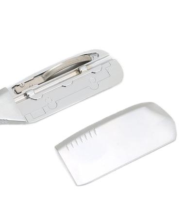 WNSC Razor Holder - Stylish Hair Cutting Razor with Rosewood Handle for Men & Barbers | Matte Silver S79-15 - Buy Online on GoSupps.com