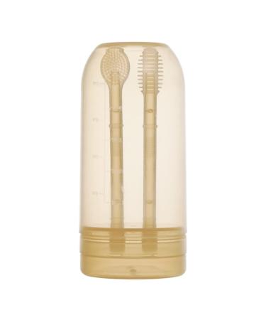 Wilitto baby tongue cleaner super soft baby toothbrush with cup set food quality silicone toddler toothbrush extra soft bristle toothbrush reusable massage teeth brown