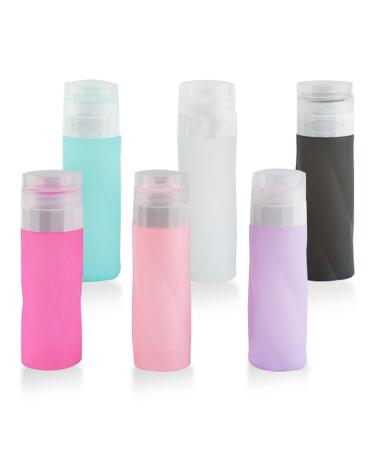 AUPTIG Silicone travel bottles 90 ml set 6PCS Travel Containers Portable Travel Containers Silicon Squeeze Bottles reusable for travel toiletries shampoo and conditioner - Buy Online on GoSupps.com