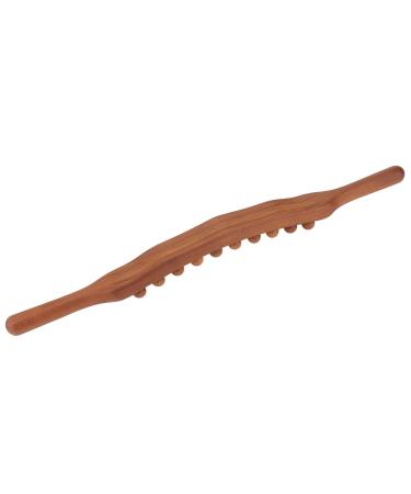 Gua SHA massage tab Gua SHA massage tab Two-row gua Sha stick scraping stick made of beech wood portable Guasha tool Guasha-Stab carbonized two-row 20 pearls lymphatic drainage