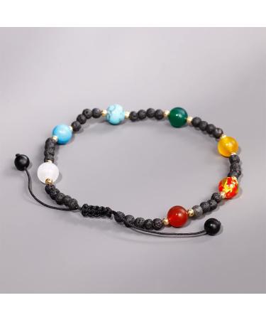 7 Chakra Lava Stone Ankle Bracelets for Women | Essential Oil Diffuser Jewelry | Meditation & Yoga Crystals Gifts - Buy Online on GoSupps.com